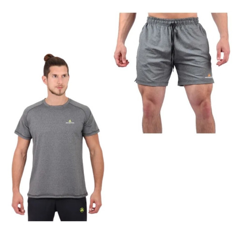 Conjunto! Remera Hombre Hs +short Bolsillos Lycra Hombre