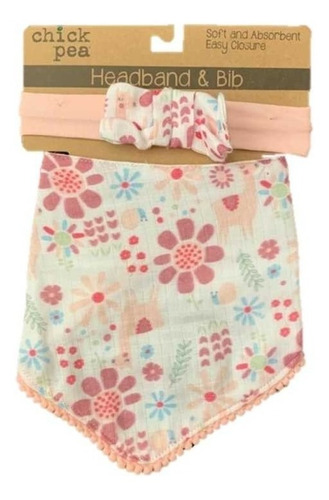 Babero Bandana Y Diadema Chick Pea Rosa Llama Baby Girl Talla 3-12m