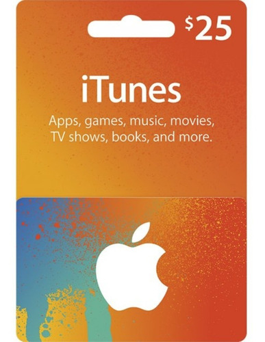 Tarjeta Itunes Apps Store 25 Usd Usa Envio En Minutos
