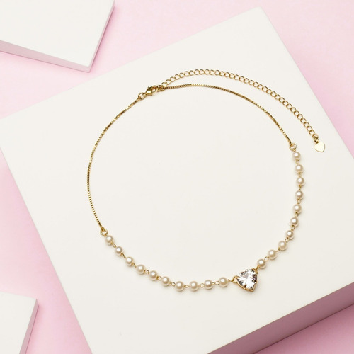 Colar Pérolas Verdadeiras Feminino Gargantilha Pingente Ouro Cor Dourado