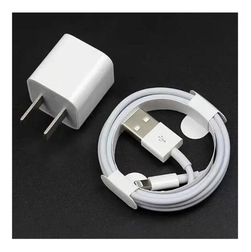 Cable Usb + Cubo Cargador Lightning iPhone 6 7 8 X Xs Max 5w