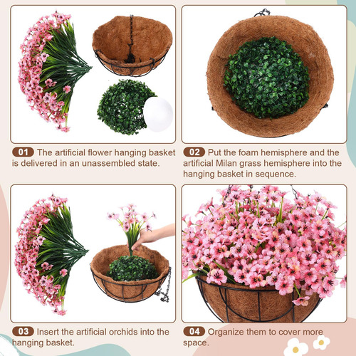Beeveer Flores Artificiales Colgantes De Otoño En Cesta Para