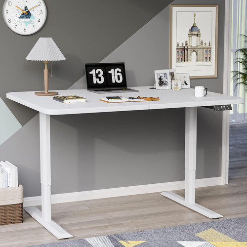 Escritorio Ajustable 55 Con Soporte Y Gancho, Blanco