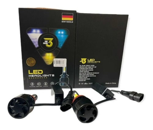 Par Turboled 3 Colores Blanco, Azul, Amarillo/ Sosegur