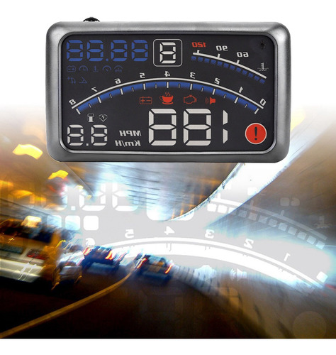 Pantalla Frontal Hud Universal Mph/km/h Velocidad Límite Adv