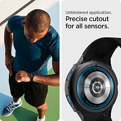 Imagen 5 de 7 de Funda Spigen Liquid Air Armor Para Galaxy Watch 4 44mm Black