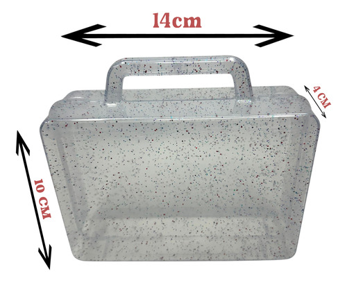 Valija Plastica Con Glitter Souvenirs X 25 Unidades
