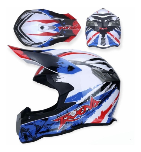 Casco Para Motocross Probiker, White Knight Trueno Pro-188.