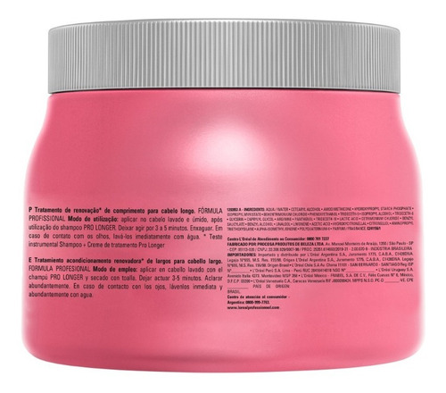 Imagem 2 de 9 de Máscara L'oréal Professionnel Serie Expert Pro Longer-500 Ml