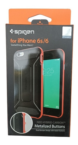 Funda Para iPhone 6/6s Neo Hybrid Carbon Negro/rojo