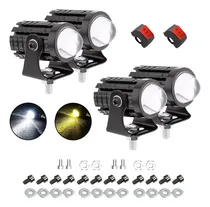 Comprar 2 Par Faros Luces Led Para Motos Auto Doble Color Auxiliares