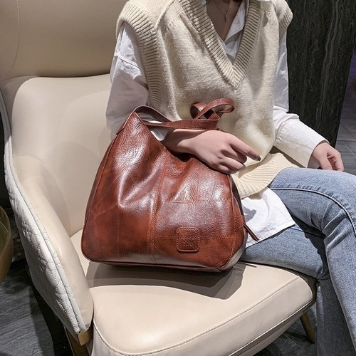Bolso De Cuero Suave Con Varios Compartimientos P/mujeres