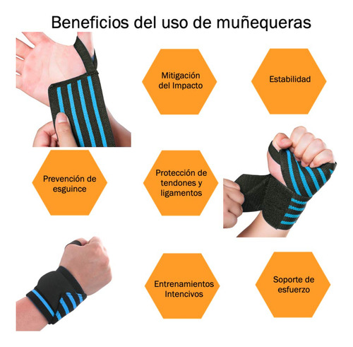 Par Muñequera Fitness Con Levantamiento De Elasticada