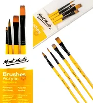 Comprar Set De 4 Pinceles Punta Sintética Para Pinturas Acrílicas.