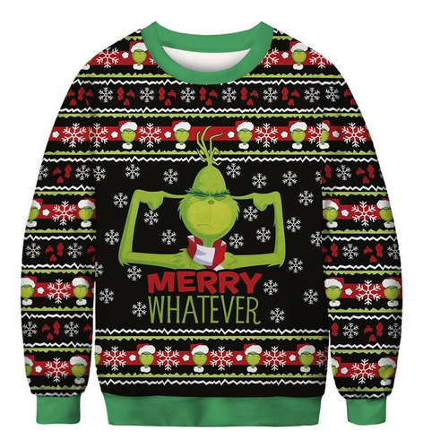 Ugly Sweater Navidad Hombre Niño Suéter Grinch Divertido [u]