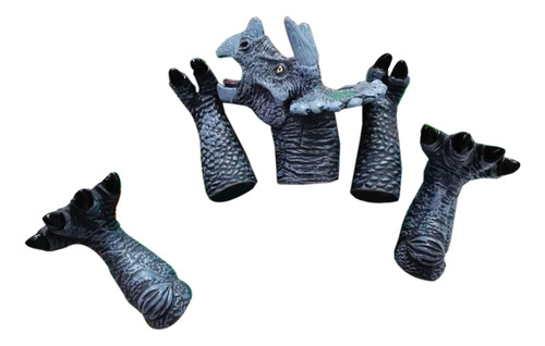 5 Uds Marionetas De Dedo Juguetes Muñecas Triceratops Gris