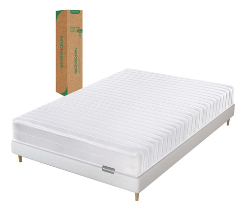 Colchon 16cm Resortes Matrimonial Blanco