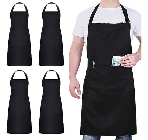 4pcs Chef Delantales, Delantal De Cocina Profesional