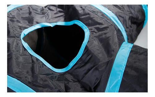 Tunel Plegable 5 Salidas Juego Juguete Para Gatos Mascotas Color Negro/azul