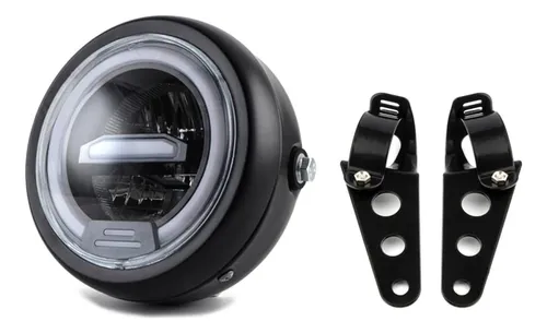 comprar Faro Led Redondo De 16.5 Cm Para Moto Con Soportes