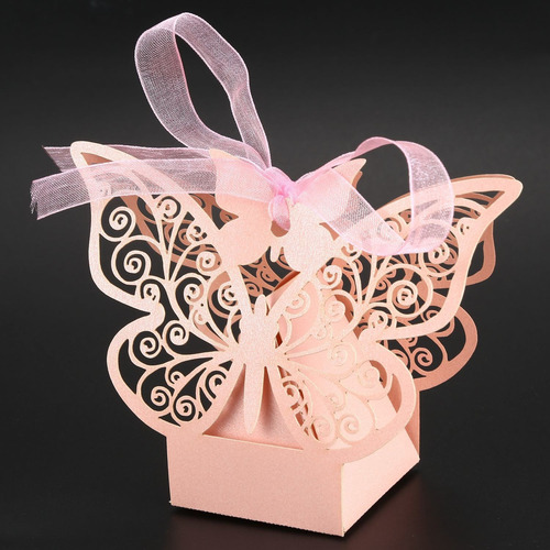 Para Caja De Recuerdos De Boda Con Forma De Mariposa, 50