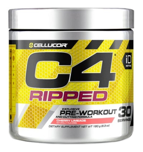 Suplemento em pó Cellucor  Pre Workout Powder C4 Ripped carnosyn beta-alanina C4 Ripped sabor  cherry limeade em pote de 180g