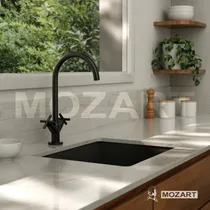 Comprar Grifería cocina lavatorio canilla doble comando Mozart Boston premium color negro 7077