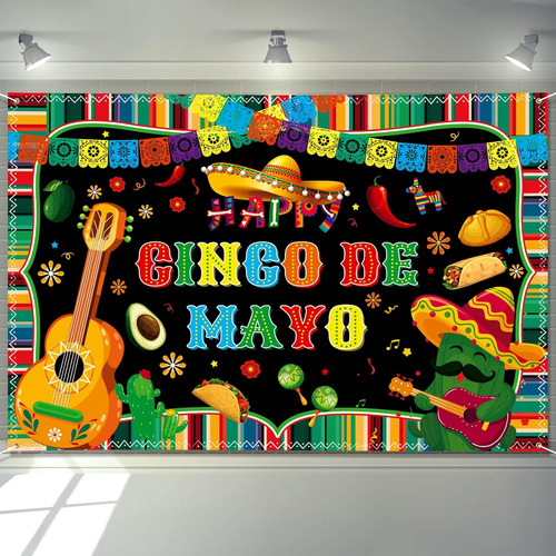 Cartel Del Cinco De Mayo De 183 X 122 Cm Para Telón De Fondo