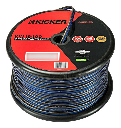 Rollo Cable Parlante Kicker 16ga 400ft 120m Kw16400 16awg