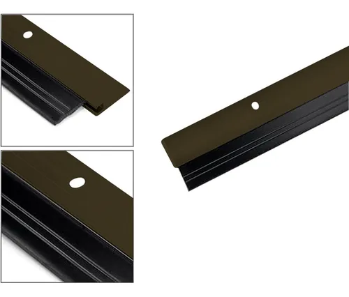 Zocalo Puerta Metalico Aluminio Con Goma Burlete 90 Cm Color Marrón Oscuro Liso