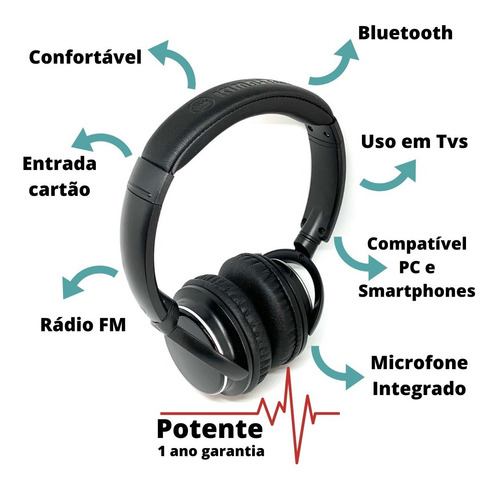 Imagem 2 de 7 de Fone De Ouvido Bluetooth Kimaster - 1 Ano Garantia! Potente!