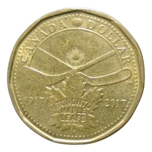 Nvs-moneda Canadá 1 Dollar 2017 Toronto Maple Leafs - Rt2#5 (Usado)