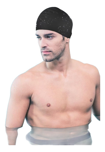 Gorro De Natación De Silicona Diseño Ergonómico 3d Negro Lisa S