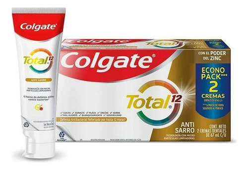 2 Pza Pasta Dental Colgate Total 12 Salud Bucal Completa Ant