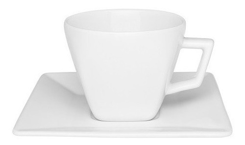 Taza Te 200 Ml Con Plato Cuadrado Porcelanas  Oxford X03198