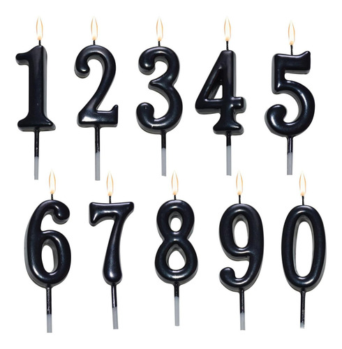 10 Piezas Velas Numerales De Cumpleaños, Velas Numerales De