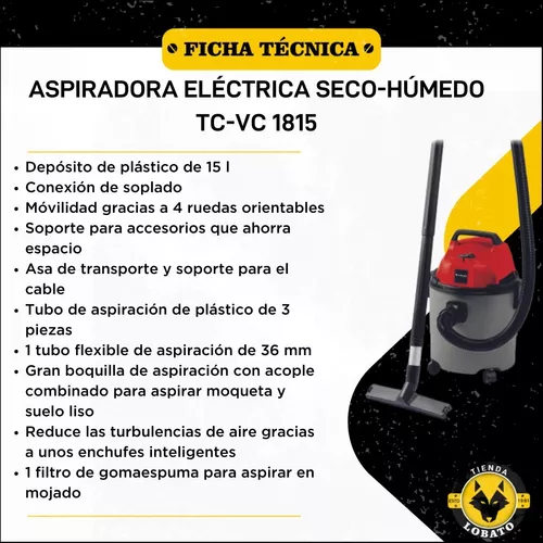 Aspiradora 15litros Polvo-agua 1250w Einhell Tc-vc 1815