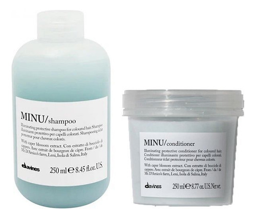 Davines Kit Minu Shampoo Y Conditioner Cabello Teñido