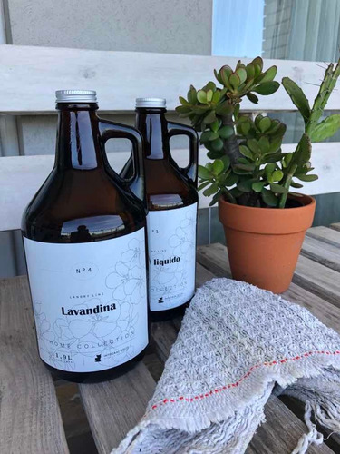 Imagen 3 de 7 de Kit Botellon De Vidrio 1.9l Limpiador Liquido + Lavandina