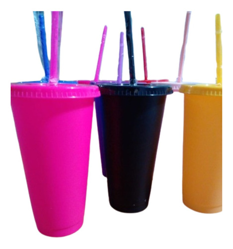 Vasos Personalizados Con Tapa Y Sorbito 700ml  X10