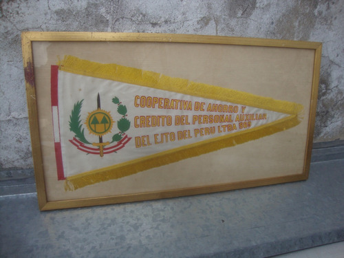 Banderin Enmarcado Cooperativa Ahorro Credito Ejercito Peru