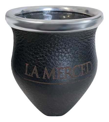 Imagen 2 de 5 de Mate De Vidrio Grande La Merced Negro Boca Ancha Tabares