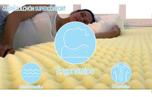 Cubre Colchón Colchoneta Ortopédica Ergonómica Matrimonial