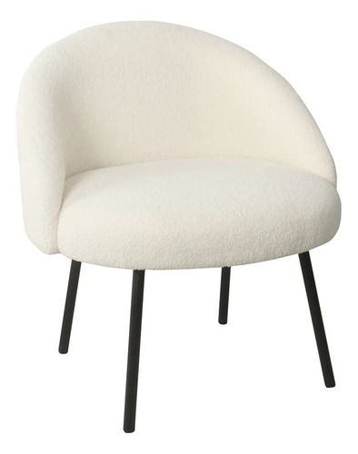 Homepop Silla Moderna Sherpa Accent Color Crema