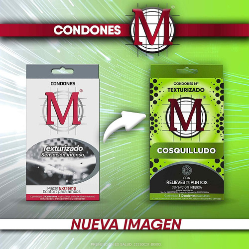 Condones M Texturizados 3 Piezas