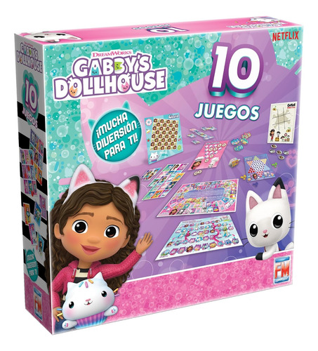 Juego Mesa Gabby Dollhouse Paquete 10 Juegos Clásicos