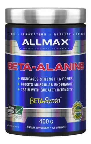 Allmax Beta Alanina 400 Gramos 125 Porciones Pre Entreno