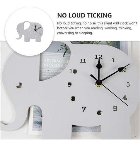 Reloj De Pared Mudo, Reloj De Decoración De Pared Con Dibujo