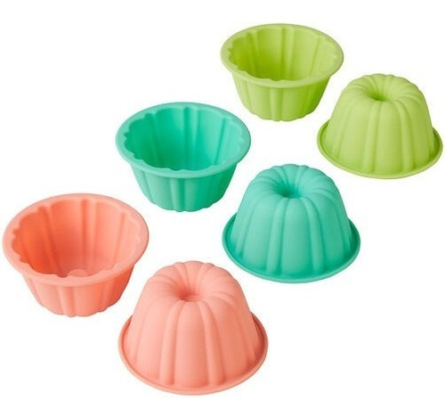 Imagen 1 de 7 de Moldes Mini Budines De Silicona X 6 Bundt Wilton Titanweb