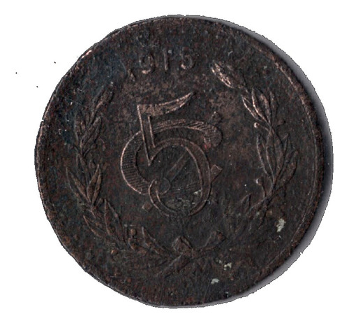 Moneda 5 Centavos  Cobre   Año 1915                L1h7r1c3